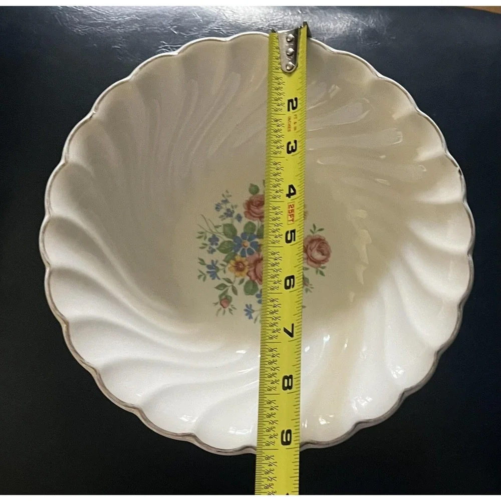 Vintage Bakerite Serving Bowl - 24k Gold Trim
